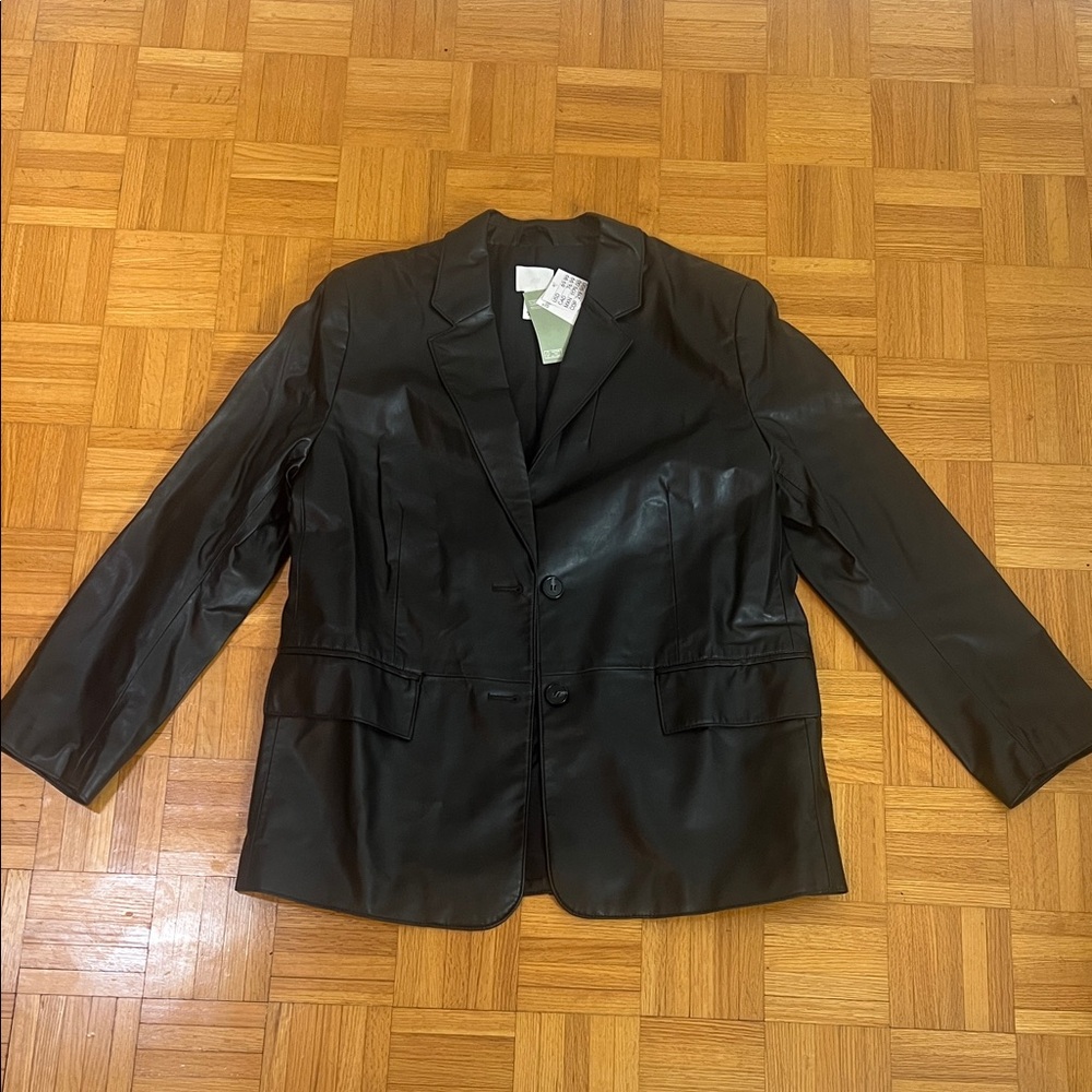 H&M Black faux leather Blazer